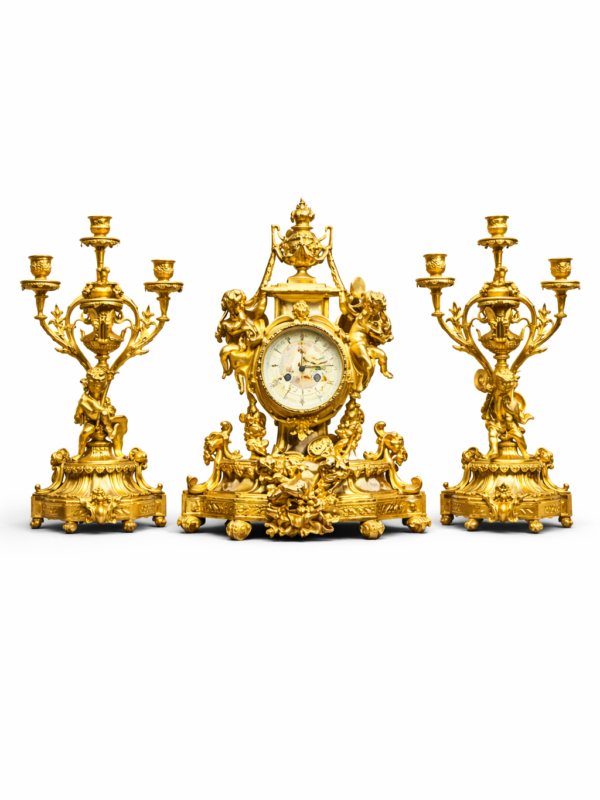 Three piece set: Garniture de Cheminee