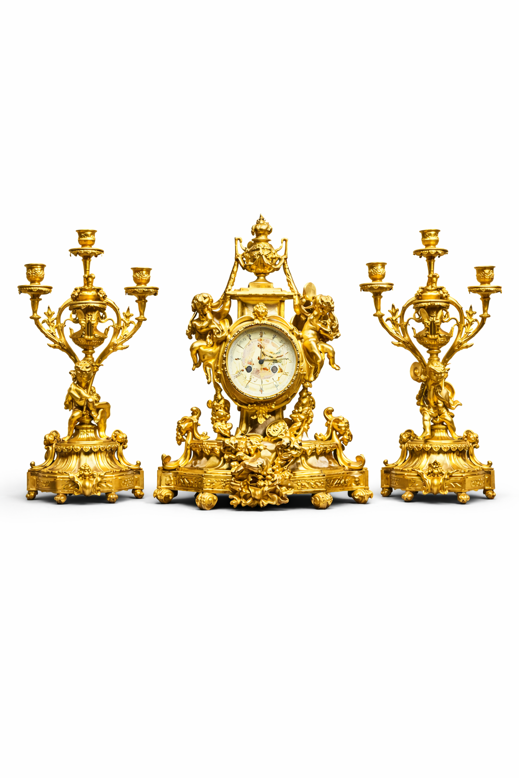 Three piece set: Garniture de Cheminee