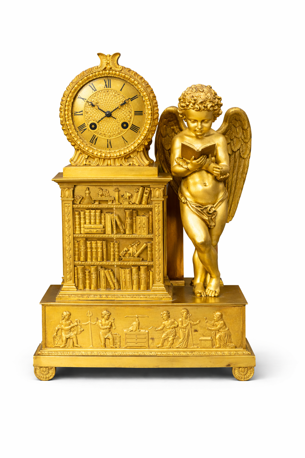 Magnificent French Empire gilt bronze clock circa 1860