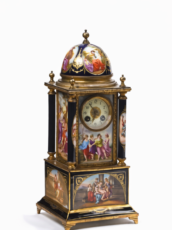 Lenzkirch signed mouvement on a Royal vienna table Dome clock Circa 1900
