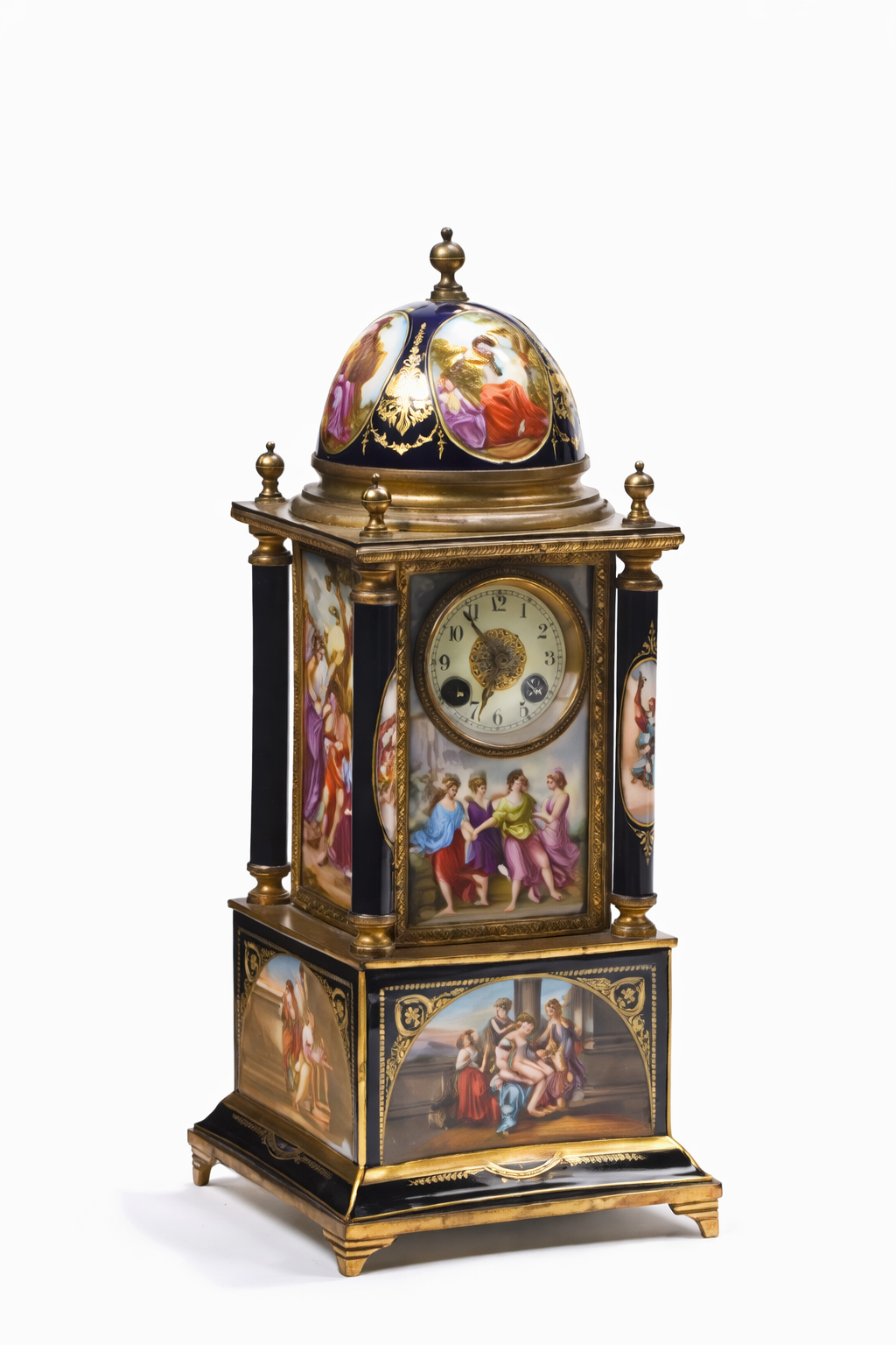 Lenzkirch signed mouvement on a Royal vienna table Dome clock Circa 1900