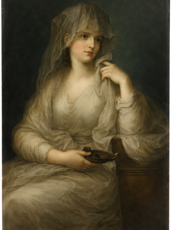 K P M,large porcelain plaque of Vestal virgin circa 1890
