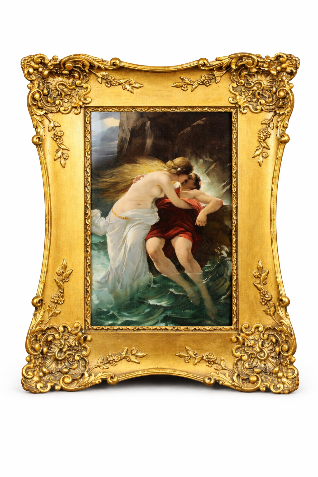 KPM 19th C. German Plaque With two lovers, signed Wagner