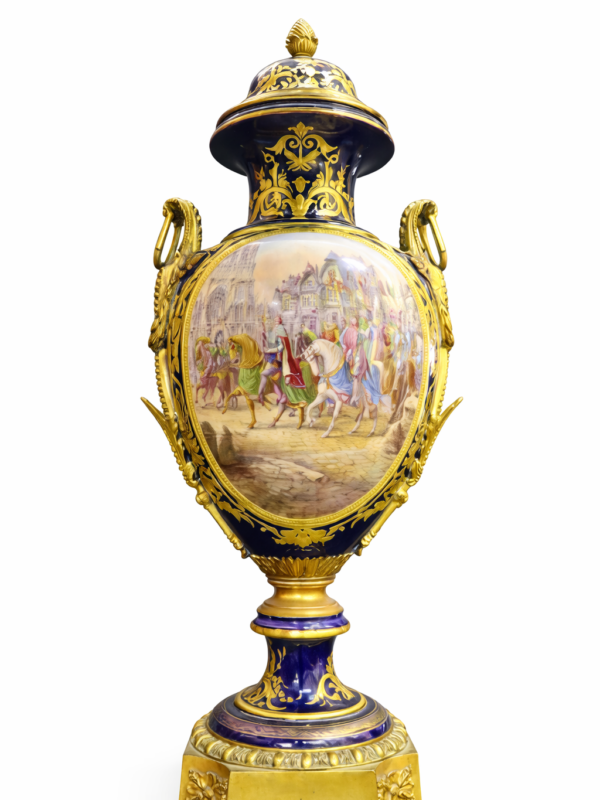 French gilt bronze mounted Sevres porcelain
