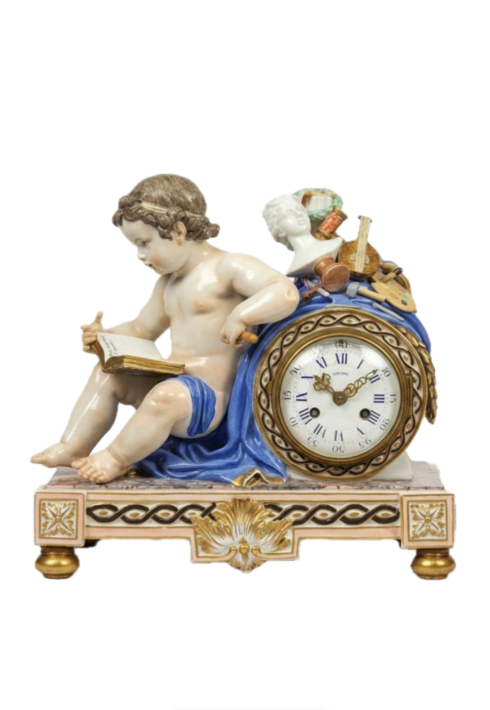 Meissen Porcelain Figural Clock
