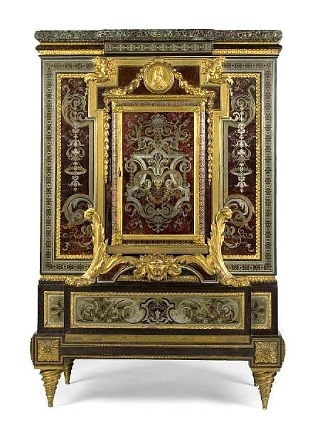 French Louis XIV style gilt bronze mounted pewter French Louis XIV style gilt bronze mounted pewter