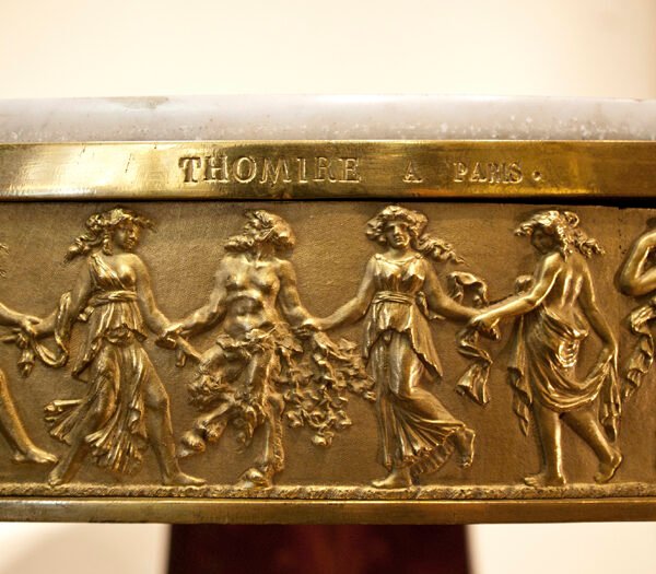 Thomire a Paris,Fine quality French empire gilt and patinated bronze mahogany and specimen marble table de milieu