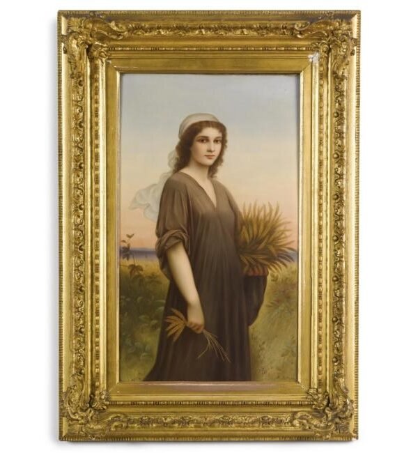 KPM porcelain painted plaque of Ruth, signed R. Dittrich