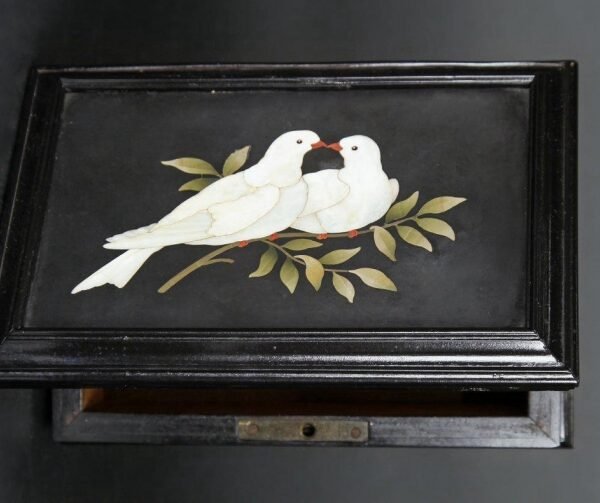 Italian Pietra Dura "Two Doves On a Branch"