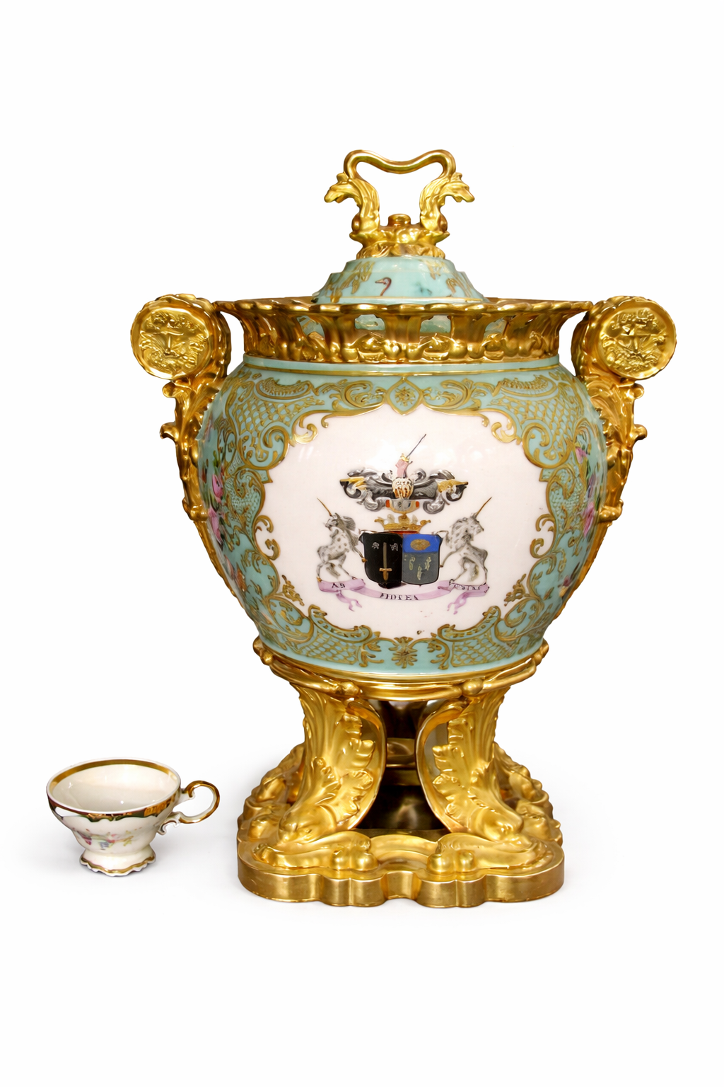 Magnificent 19th C. French Bronze & Porcelain Japonisme Vase,circa 1900