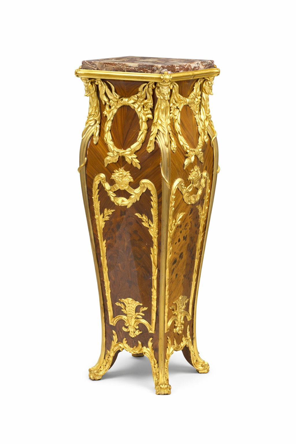A fine Louis XV style gilt bronze mounted pedestal possibly Francois Linke