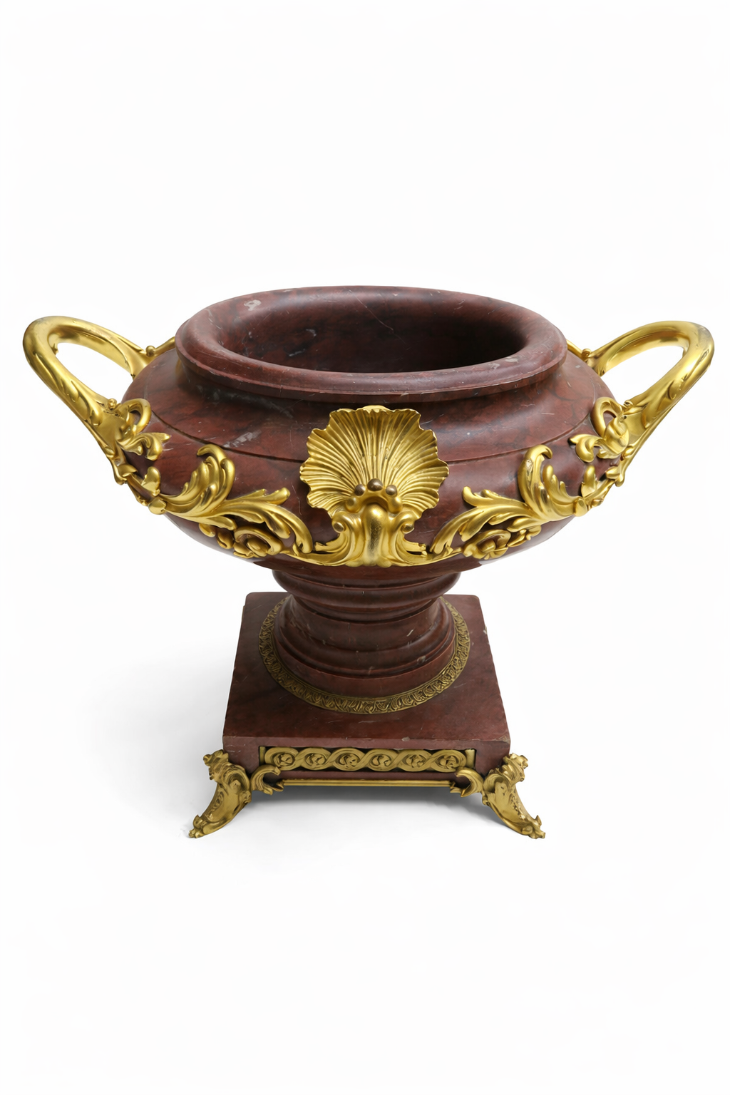 19th C. French Rouge Marble Gilt Dore Bronze Ormolu-Mounted Centerpiece.