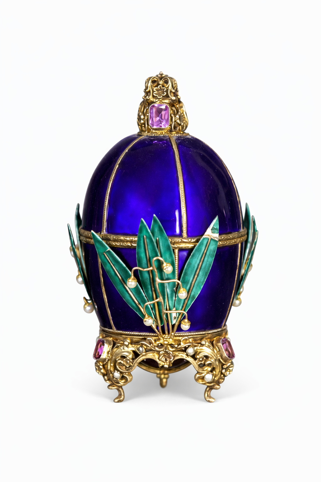 Continental Gemstone Enamel & Vermeil Egg