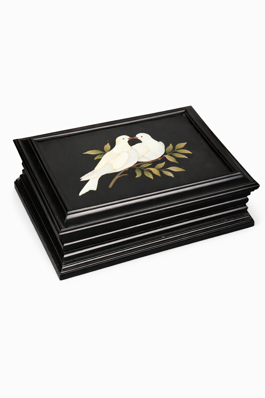 Italian Pietra Dura "Two Doves On a Branch"