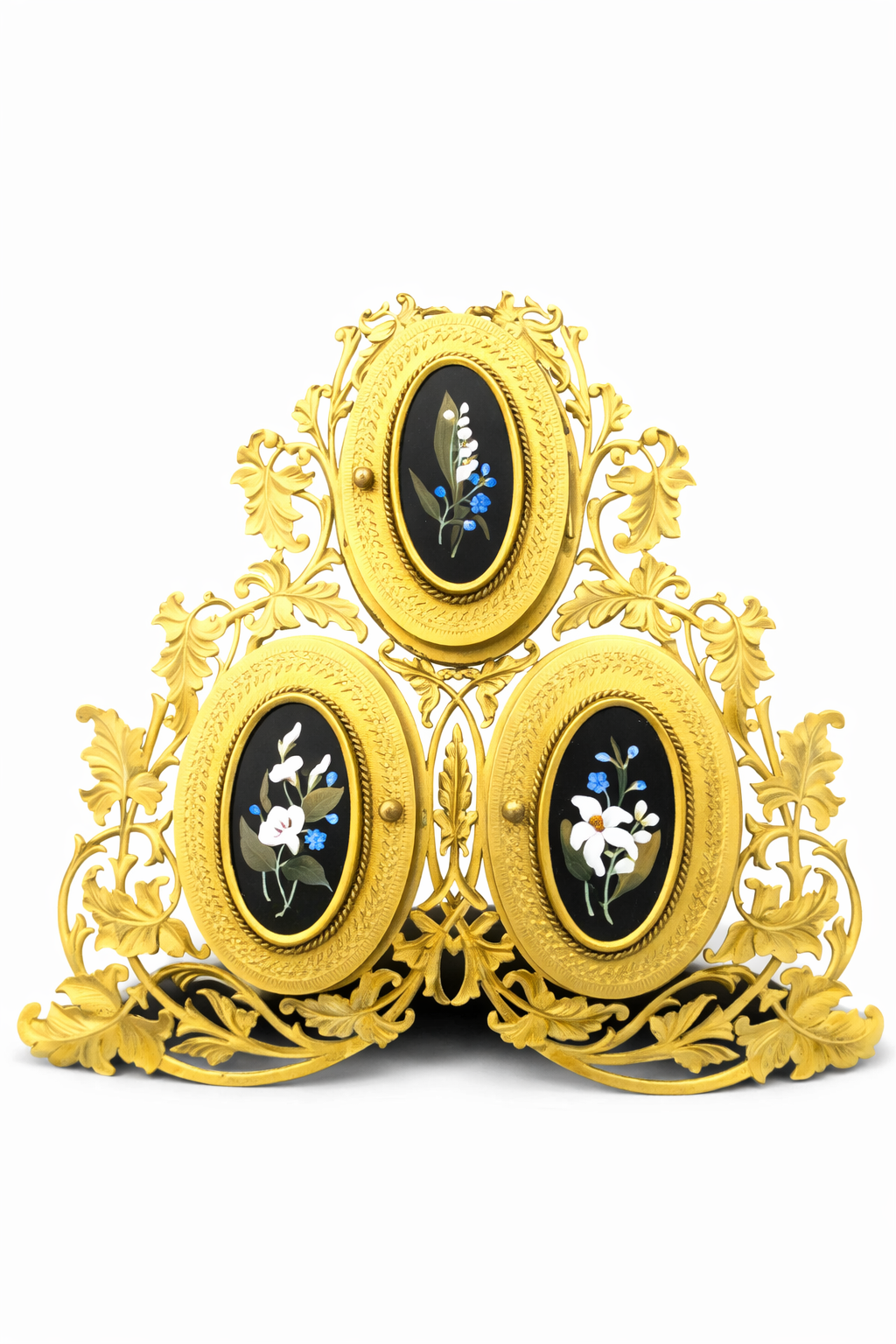 19th C. Gilt Bronze & Derbyshire Marble (Pietra Dura) Picture Frame Signed Austin & Co Dublin.