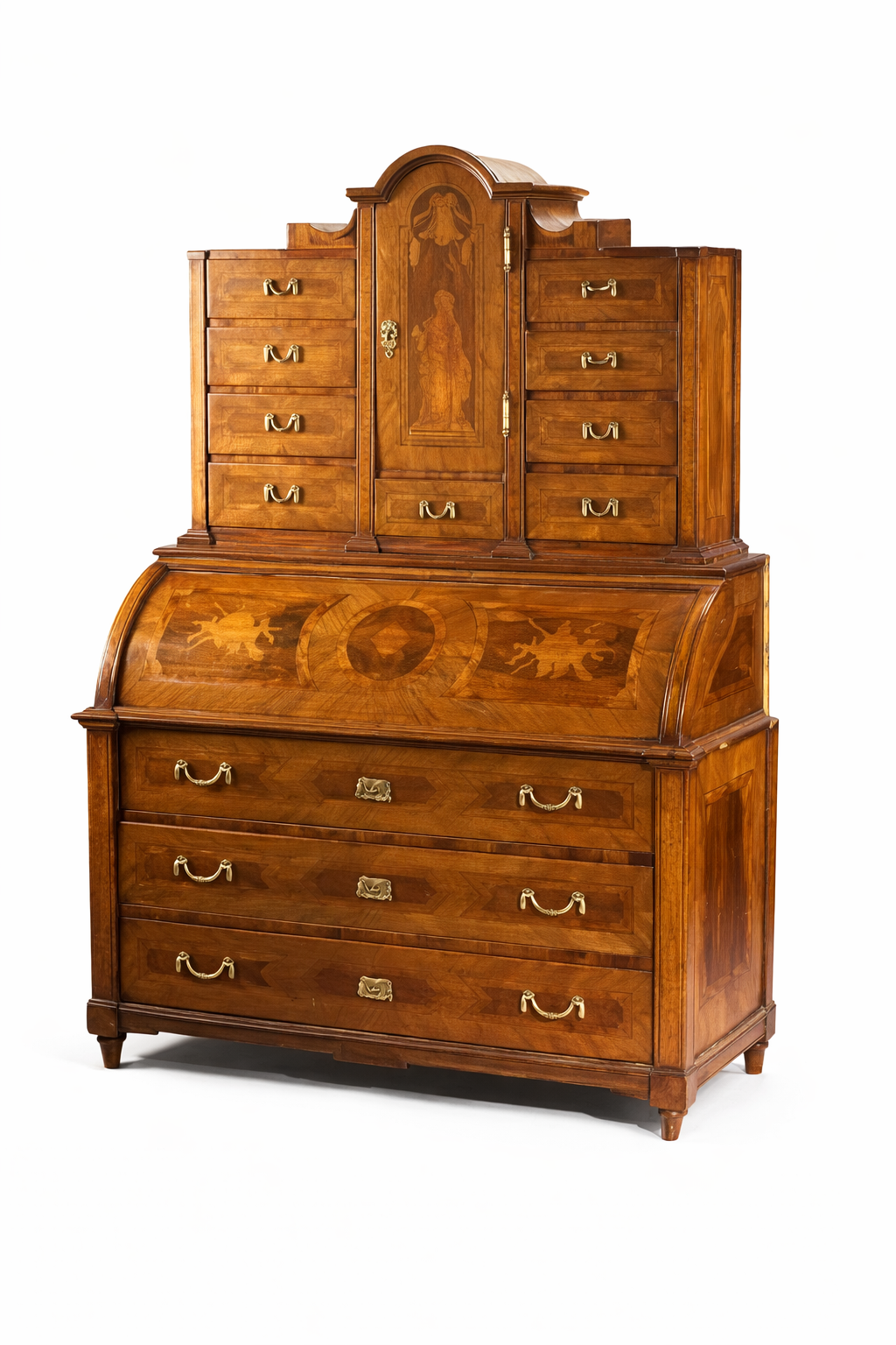 German Neoclassical inlaid secretary cabinet