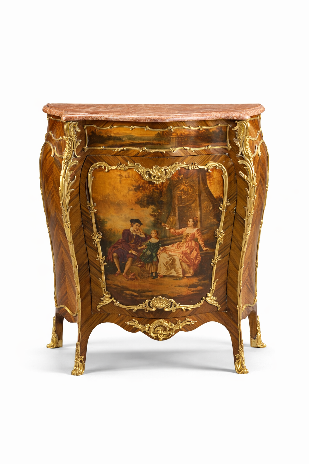 French Louis XV style gilt bronze mounted kingwood cabinet
