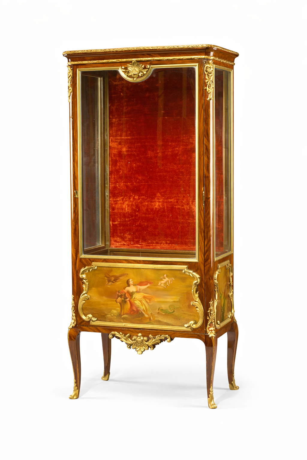 French Louis XVI style gilt bronze mounted kingwood vitrine
