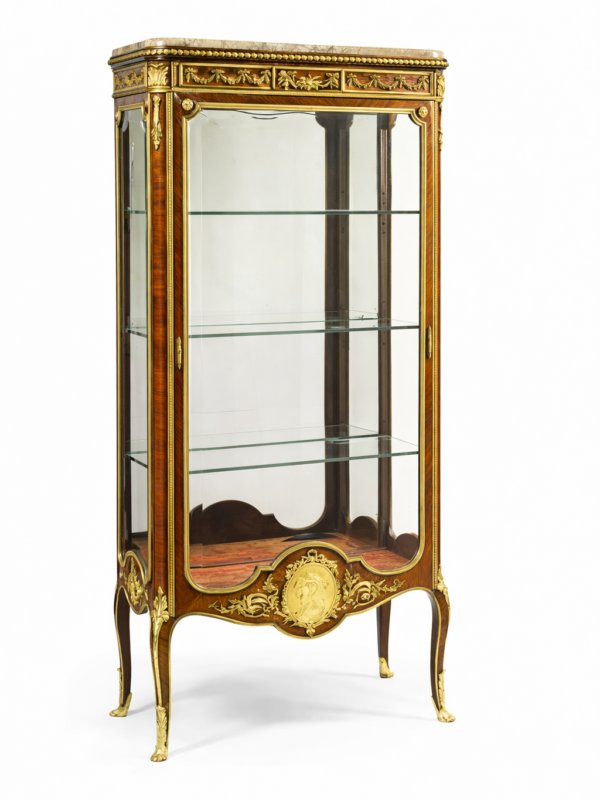 Francois Linke 1855-1946, Gilt Bronze Mounted Kingwood Vitrine with marble top