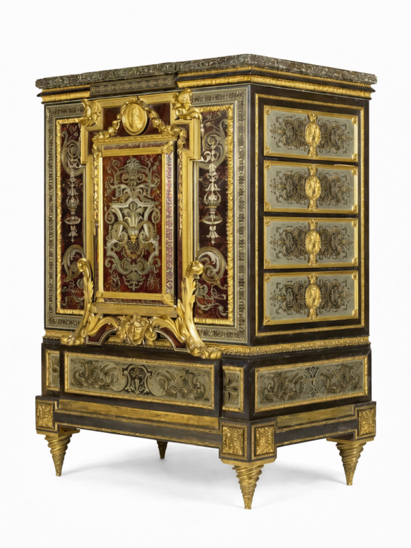 French Louis XIV style gilt bronze mounted pewter