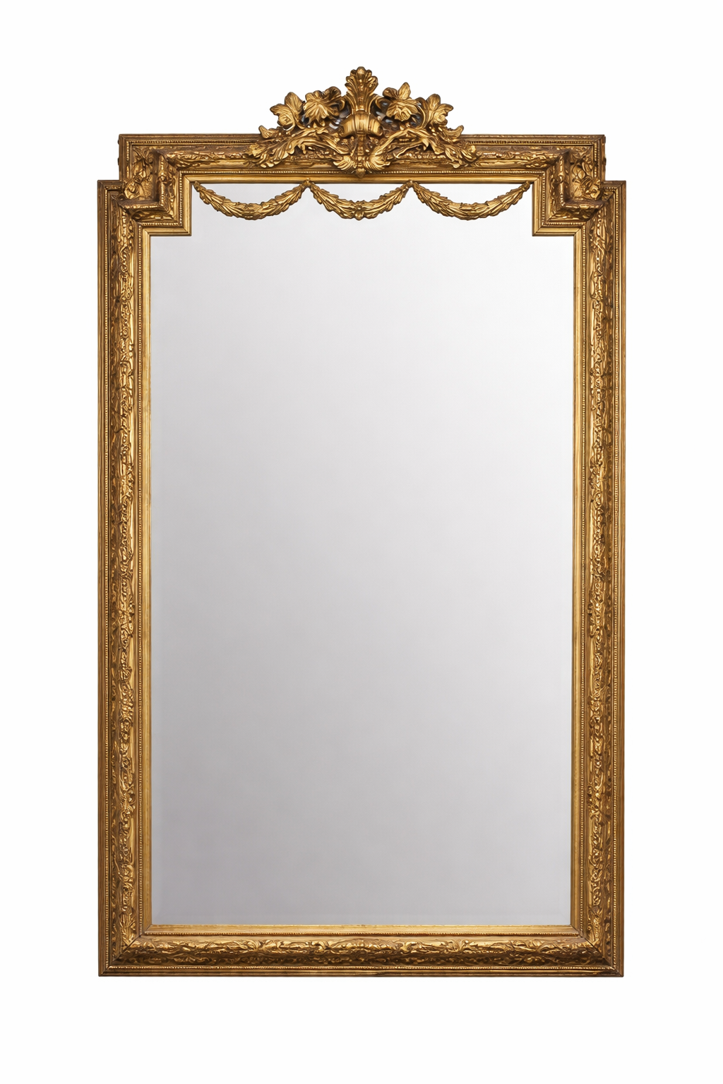 French Monumental Louis xvi style Gilt-wood Mirror Circa 1890