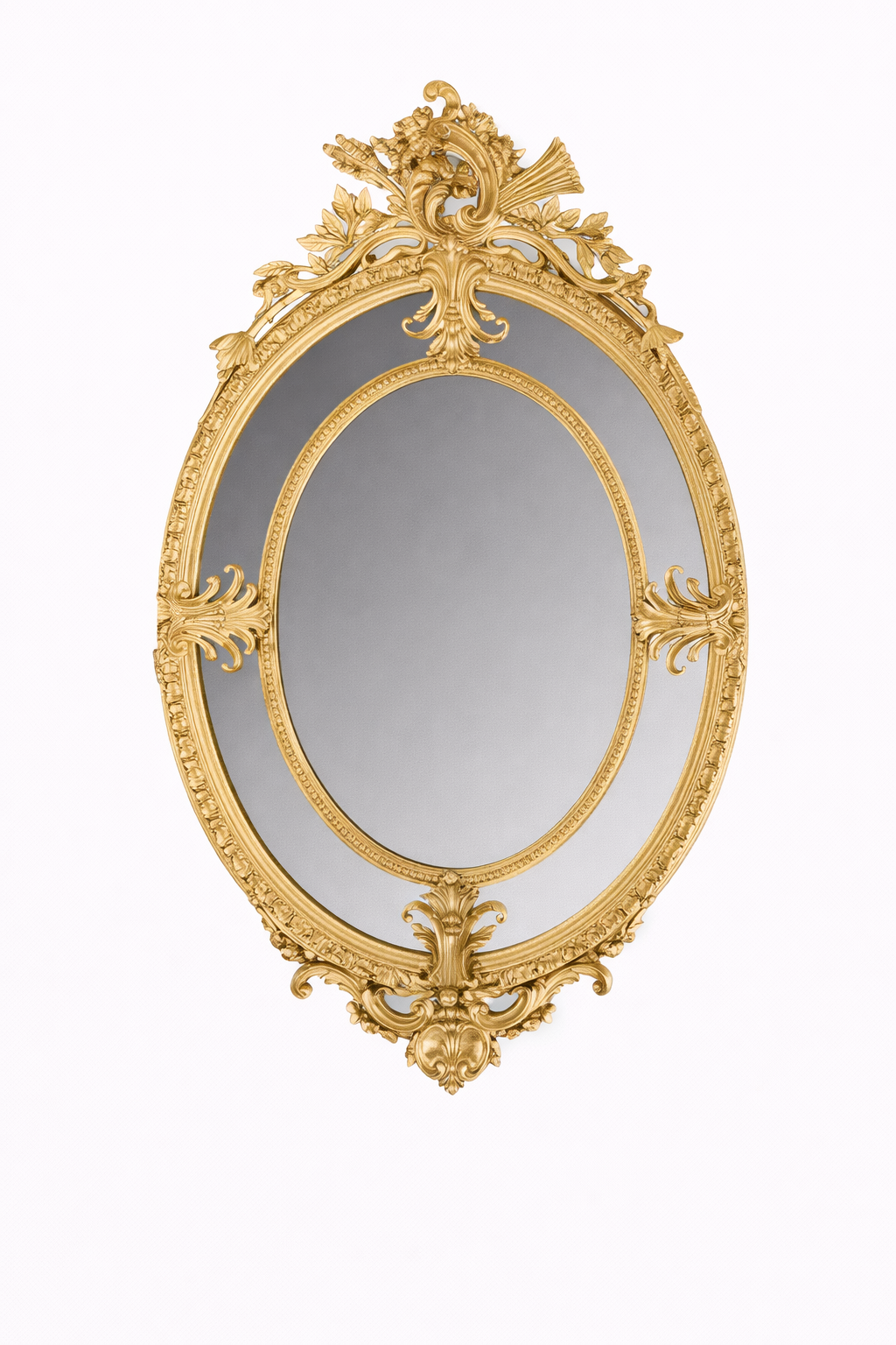 French Louis XV style Giltwood and Gesso with double Beveled Mirror circa 1890