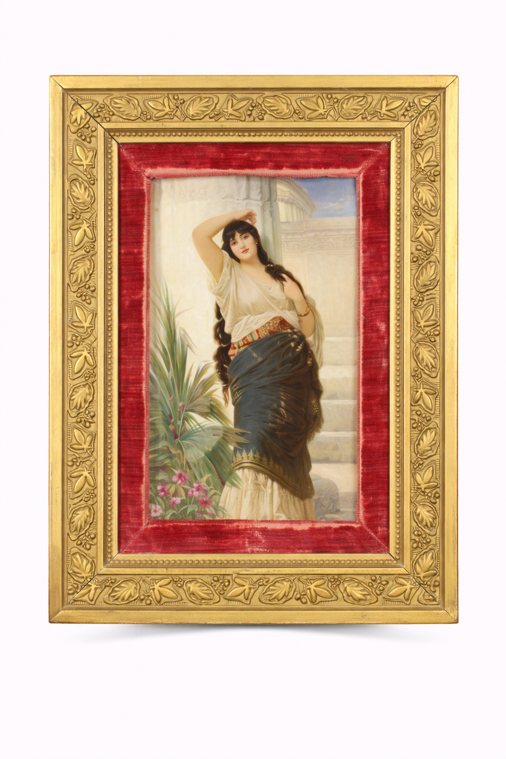 KPM 19 century Plaque of maiden.