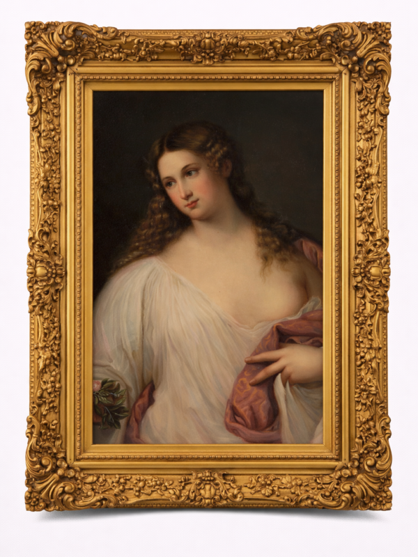 Berlin KPM porcelain plaque of Flora after Titian (Tiziano Vecellio) (c.1488-1576)