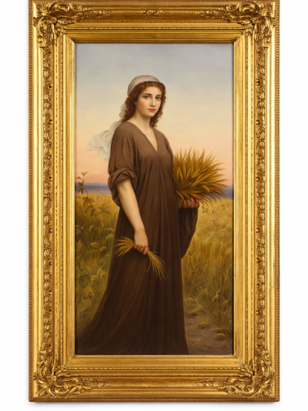 KPM porcelain painted plaque of Ruth, signed R. Dittrich