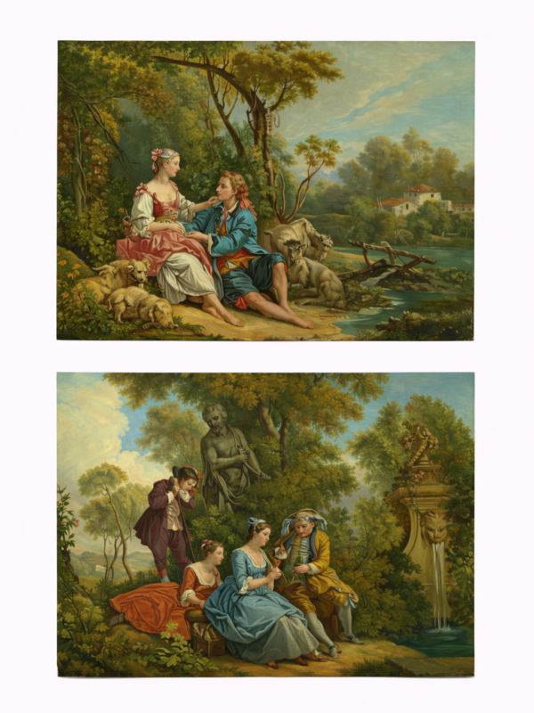 French School, Circa 1900 Pair of French Painting.