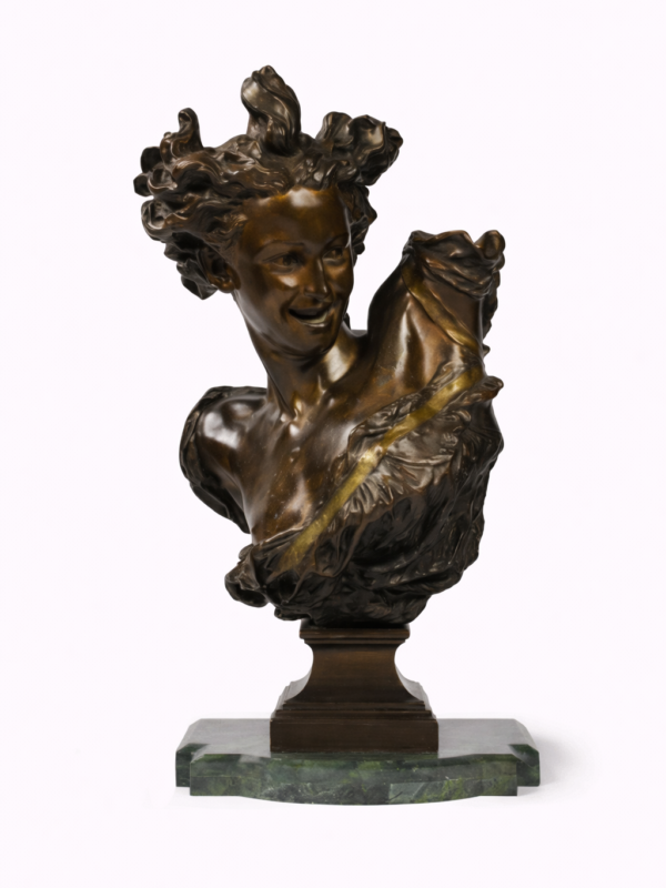 Jean-Baptiste Carpeaux french 1827-1875.Bust of LE GENIE DE LA DANCE,Signed JB Carpeaux