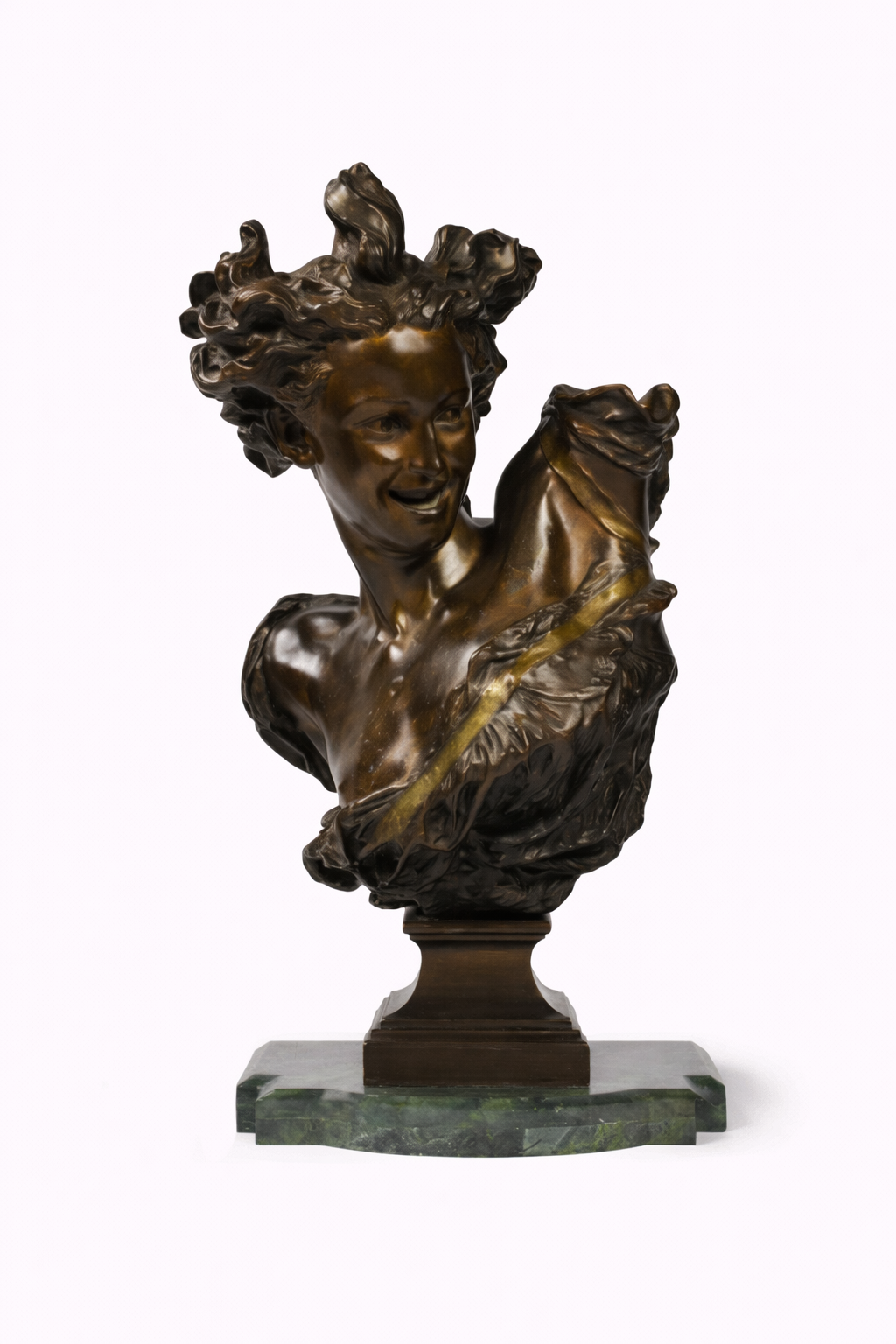 Jean-Baptiste Carpeaux french 1827-1875.Bust of LE GENIE DE LA DANCE,Signed JB Carpeaux