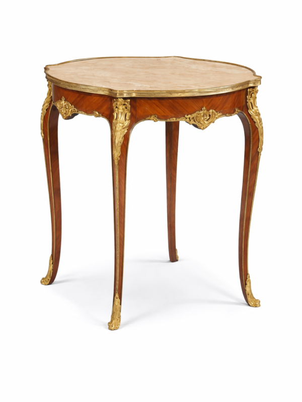 French Louis XV style gilt bronze mounted parquetry table de milieu