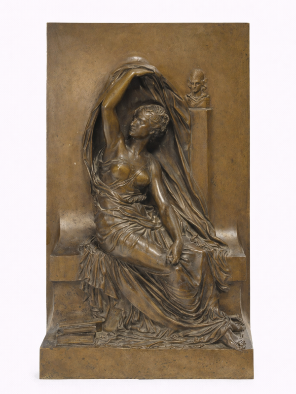 Henri-Michel-Antoine Chapu,French 1833-1891.Patinated Bronze relief decorated Panel