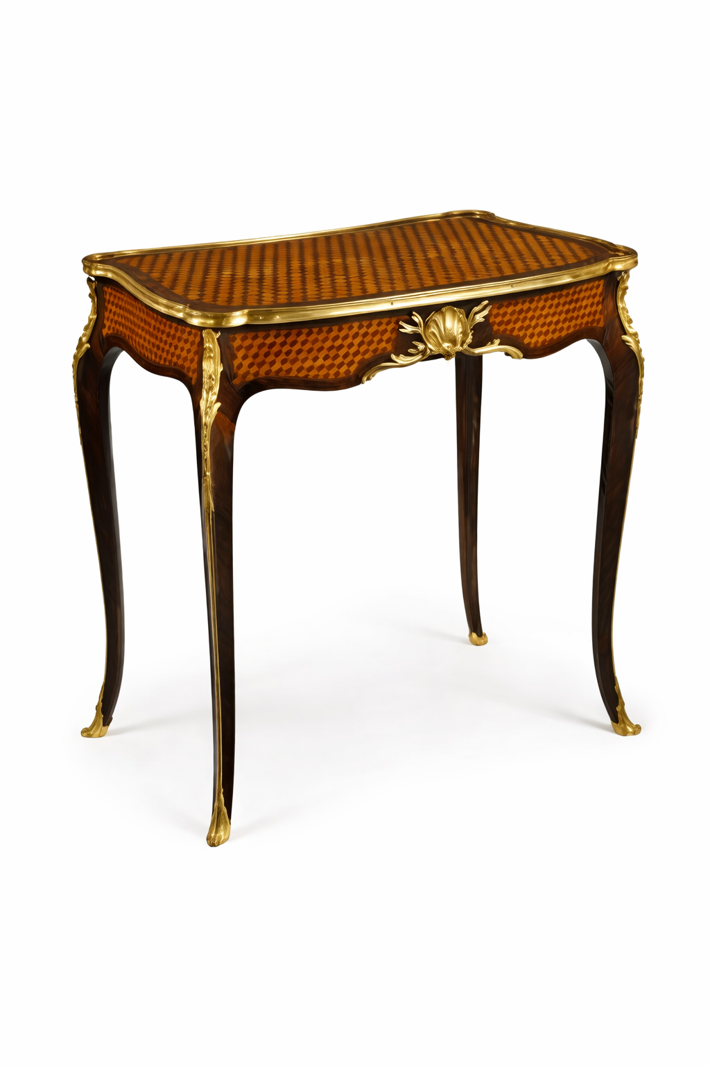 Francois Linke 1855-1946.Louis XV style Gilt Bronze mounted Kingwood and Cube Parquetery table
