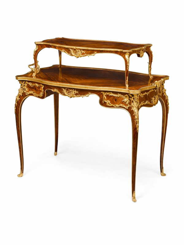 Joseph-Emmanuel Zwiener Gilt-bronze mounted kingwood quarter-veneered tea table 1885-90