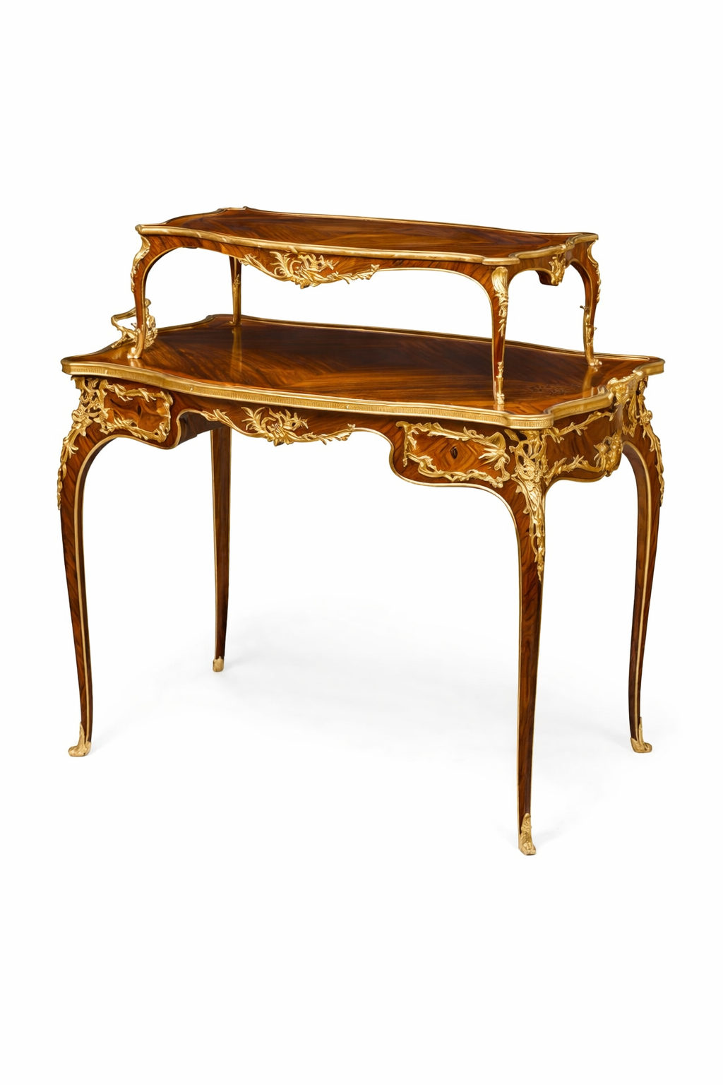 Joseph-Emmanuel Zwiener Gilt-bronze mounted kingwood quarter-veneered tea table 1885-90