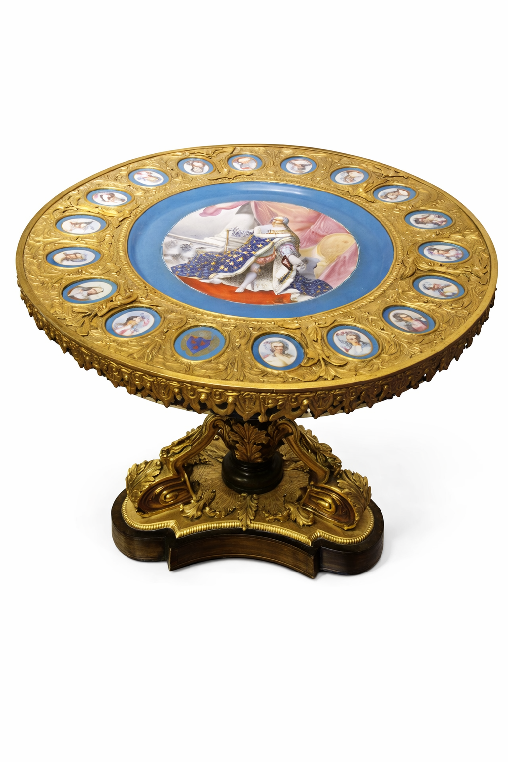 A French gilt bronze and Sevres porcelain mounted circular center table, Circa 1890