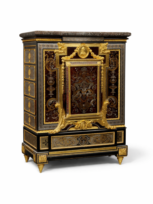 French Louis XIV style gilt bronze mounted pewter
