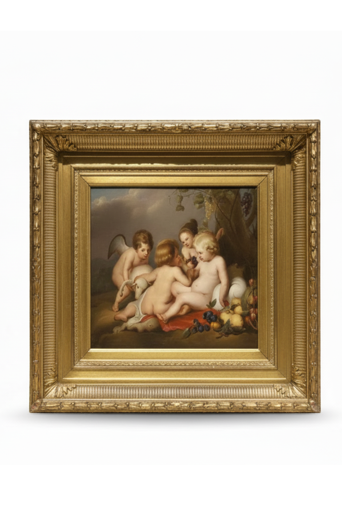 Large KPM Porcelain plaque after Reubens with original late 19th Century frame